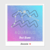 Aquarius Zodiac Star Sign Horoscope Constellation Aufkleber (Blatt)