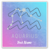 Aquarius Zodiac Star Sign Horoscope Constellation Aufkleber (Vorderseite)
