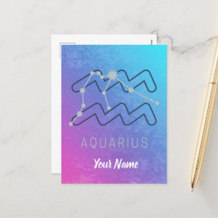 Aquarius Zodiac Star Sign Horoscope Constellation Feiertagspostkarte