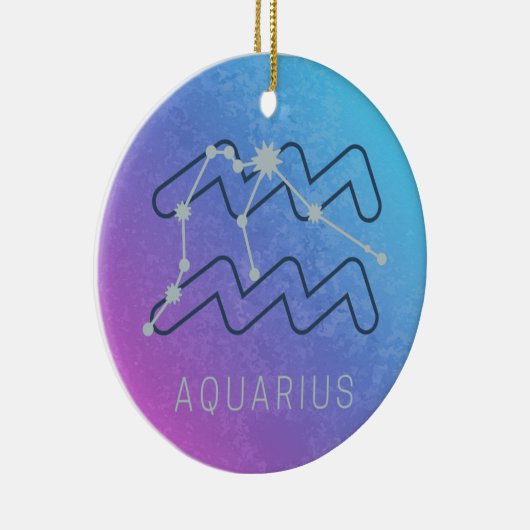 Aquarius Zodiac Star Sign Horoscope Constellation Keramik Ornament (Rechts)