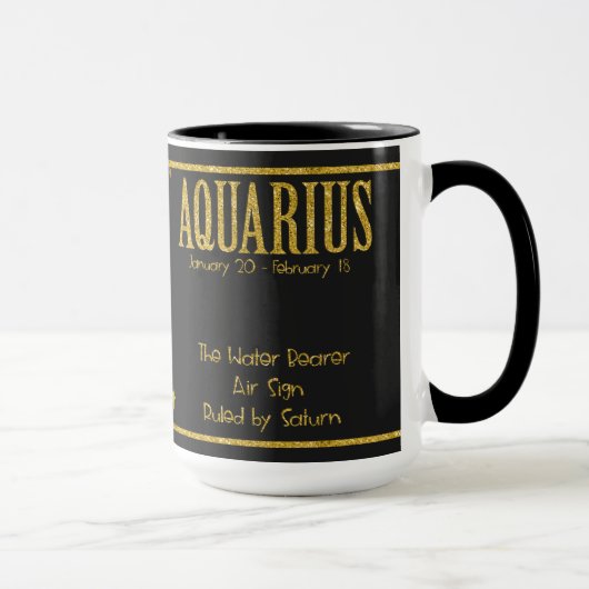 Aquarius Zodiac Star Sign Tasse (Rechts)