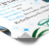 Aquarius Zodiac Star Sign Y2K White 4:5 Poster (Ecke)