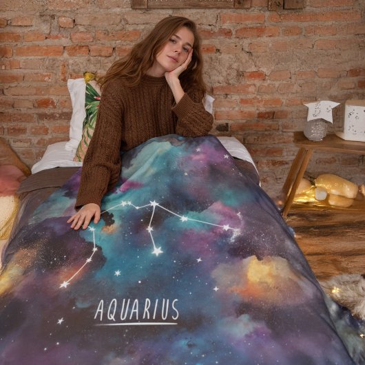 Aquarius Zodiac stars - Fleece Blanket