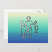 Aquarius Zodiac Sternzeichen in Lichtsilber Postkarte (Vorne/Hinten)