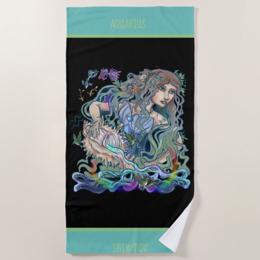 Aquarius Zodiac Strandtuch (Vorderseite)