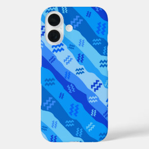 Aquarius Zodiac Streifen iPhone 16 Hülle