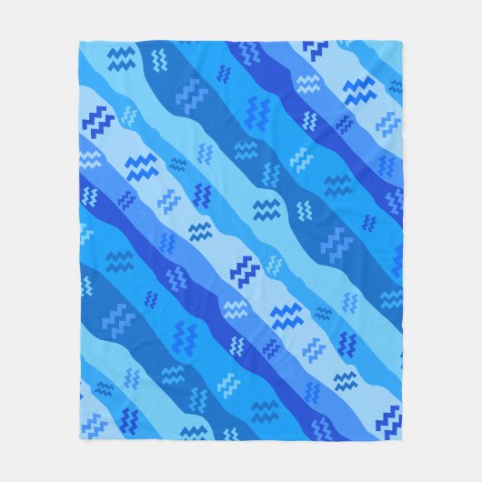 Aquarius Zodiac Streifen Fleecedecke (Vorderseite)