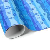 Aquarius Zodiac Streifen Geschenkpapier (Rolleneckpunkt)