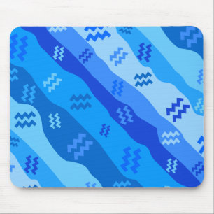 Aquarius Zodiac Streifen Mousepad