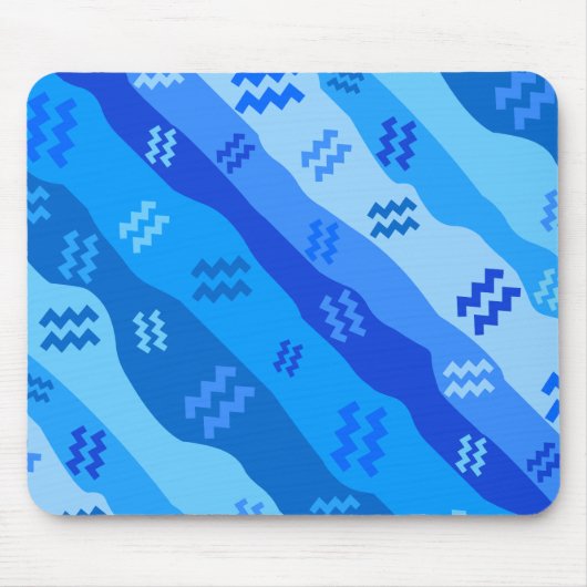 Aquarius Zodiac Streifen Mousepad (Vorne)