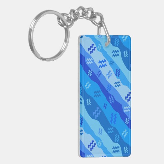 Aquarius Zodiac Streifen Schlüsselanhänger (Vorderseite links)