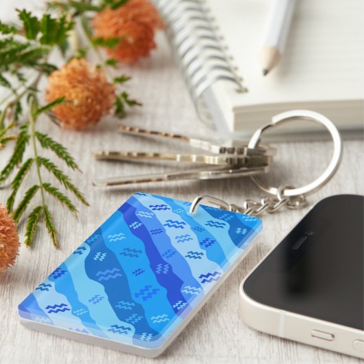 Aquarius Zodiac Streifen Schlüsselanhänger (Vorderseite rechts)