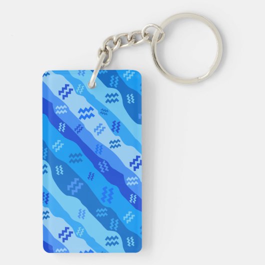 Aquarius Zodiac Streifen Schlüsselanhänger (Rückseite)