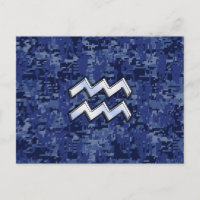 Aquarius Zodiac-Symbol auf der Marine Digital Camo