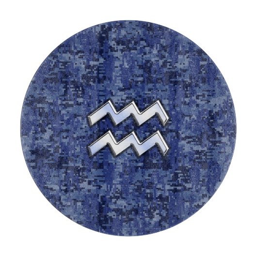 Aquarius Zodiac-Symbol auf der Marine Digital Camo Schneidebrett (Vorderseite)