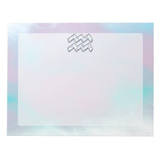 Aquarius Zodiac Symbol auf der Mutter der Perlende Notizblock (Vorderseite)