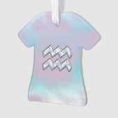 Aquarius Zodiac Symbol auf der Mutter der Perlende Ornament (Vorderseite)