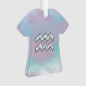 Aquarius Zodiac Symbol auf der Mutter der Perlende Ornament (Vorderseite)