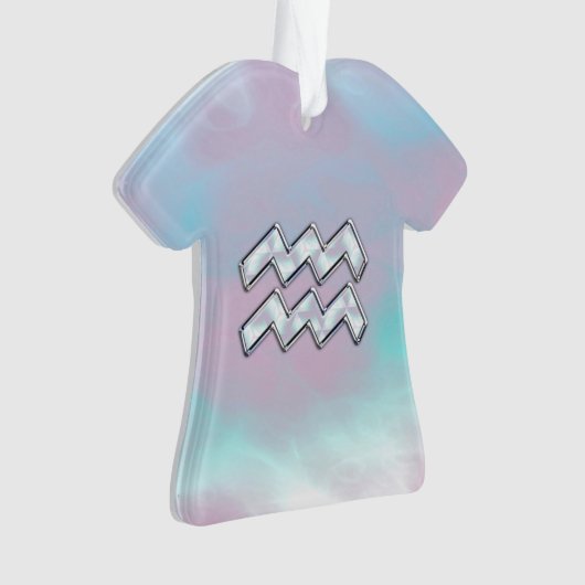 Aquarius Zodiac Symbol auf der Mutter der Perlende Ornament (Vorderseite)