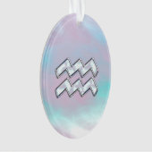 Aquarius Zodiac Symbol auf der Mutter der Perlende Ornament (Vorderseite)