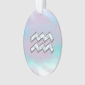 Aquarius Zodiac Symbol auf der Mutter der Perlende Ornament (Vorderseite)