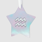 Aquarius Zodiac Symbol auf der Mutter der Perlende Ornament (Vorderseite)