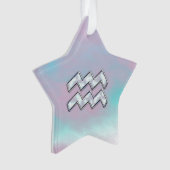 Aquarius Zodiac Symbol auf der Mutter der Perlende Ornament (Vorderseite)