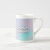 Aquarius Zodiac Symbol auf der Mutter der Perlende Porzellantasse (Rechts)