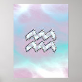 Aquarius Zodiac Symbol auf der Mutter der Perlende Poster (Vorne)