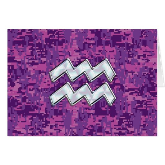 Aquarius Zodiac-Symbol auf der rosa digitalen Camo (Vorderseite (Horizontal))