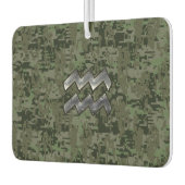 Aquarius Zodiac-Symbol auf grüner digitaler Camouf Autolufterfrischer (Links)