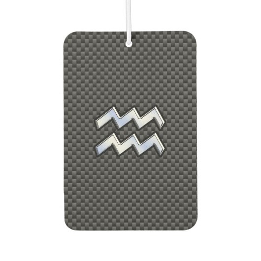 Aquarius Zodiac Symbol Carbon Fibre Decor Autolufterfrischer (Vorderseite)