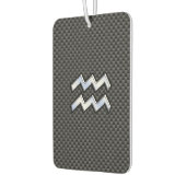 Aquarius Zodiac Symbol Carbon Fibre Decor Autolufterfrischer (Links)