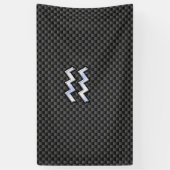 Aquarius Zodiac Symbol Carbon Fibre Decor Banner (Vertikal)