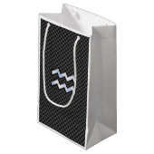 Aquarius Zodiac Symbol Carbon Fibre Decor Kleine Geschenktüte (Vorderseite Schrägansicht)