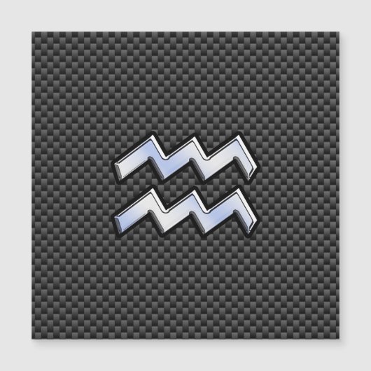 Aquarius Zodiac Symbol Carbon Fibre Decor Magnetkarte (Vorderseite)