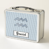Aquarius Zodiac Symbol Element von K Yoncich Metall Lunch Box (Rückseite)