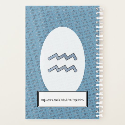 Aquarius Zodiac Symbol Element von K Yoncich Planer (Rückseite)