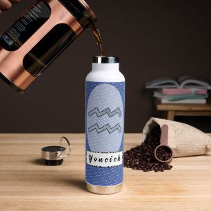 Aquarius Zodiac Symbol Element von K Yoncich Trinkflasche