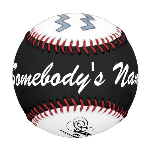 Aquarius Zodiac Symbol Element von Kenneth Yoncich Baseball (Rückseite)