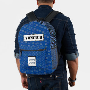 Aquarius Zodiac Symbol Element von Kenneth Yoncich Bedruckter Rucksack