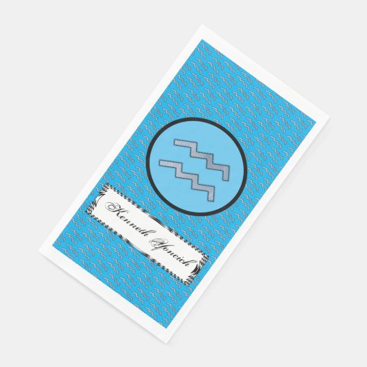Aquarius Zodiac Symbol Element von Kenneth Yoncich Serviette (Ecke)