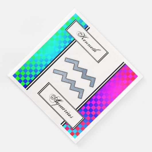 Aquarius Zodiac Symbol Element von Kenneth Yoncich Serviette (Ecke)