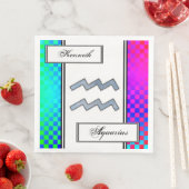 Aquarius Zodiac Symbol Element von Kenneth Yoncich Serviette (Beispiel)