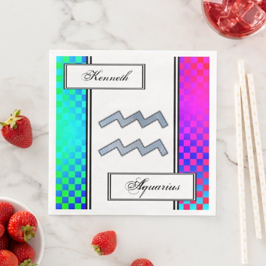 Aquarius Zodiac Symbol Element von Kenneth Yoncich Serviette (Beispiel)