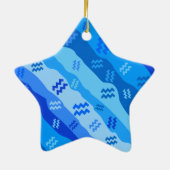 Aquarius Zodiac Symbol Keramik Ornament (Hinten)