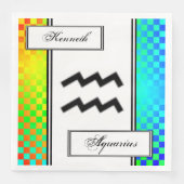 Aquarius Zodiac Symbol Standard von Kenneth Yoncic Serviette (Vorderseite)