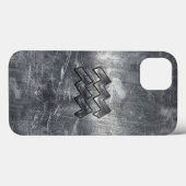 Aquarius Zodiac Symbol Stress Silber Steel Case-Mate iPhone Hülle (Rückseite (Horizontal))