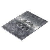 Aquarius Zodiac Symbol Stress Silber Steel Notizblock (Linke Seite)