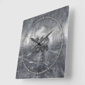 Aquarius Zodiac Symbol Stress Silber Steel Quadratische Wanduhr (Winkel)